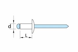 Aluminium-stainless steel blind rivets