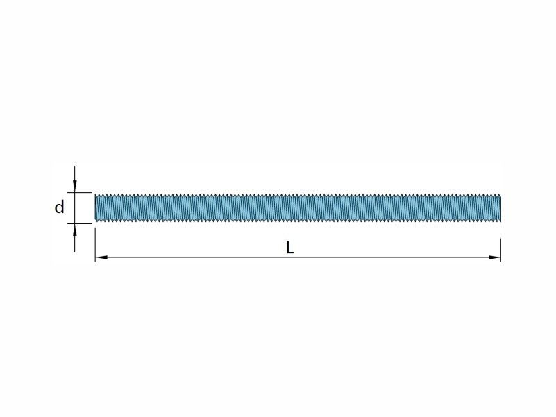 Threaded rods DIN976, AISI 304 (A2) and AISI 316 (A4) stainless steel