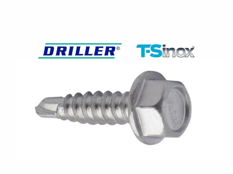 DRILLER® stitching screws for steel sheets overlapping, AISI 304-TS stainless steel