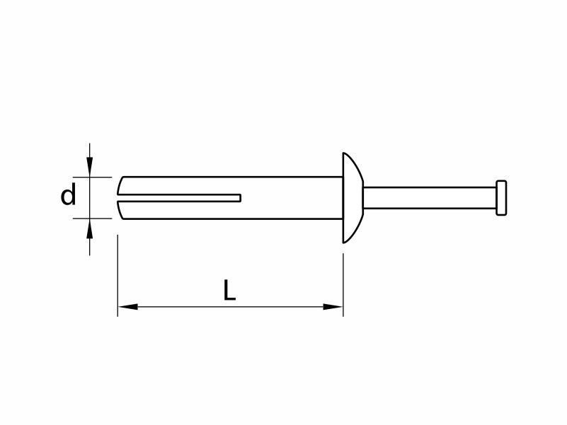 Hammer anchor fixing, zamak (ZnAl)