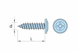 Self tapping screws, flat wafer head, AISI 304 (A2) stainless steel