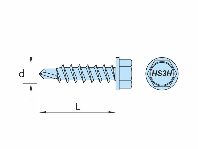 DRILLER® stitching screws for steel sheets overlapping, AISI 304-TS stainless steel