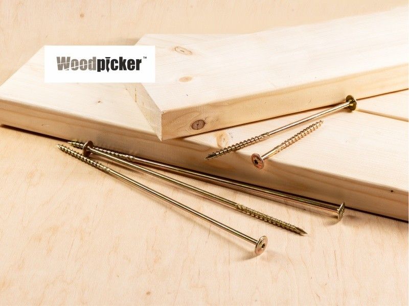 Woodpicker™ carpentry screws for structural connections of wooden elements, wafer head