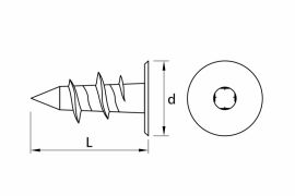 Drywall light fixing, 28 mm plug without screw