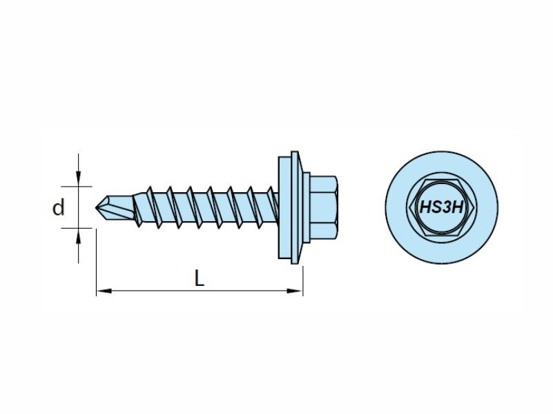 Self drilling screws for fixing steel sheets to timber substructure, AISI 304-TS stainless steel