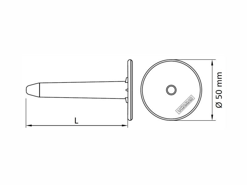 Telescope plugs for flat roofs insulation, polypropylene