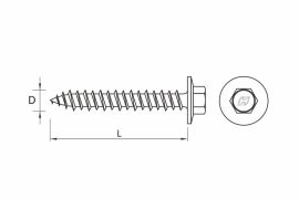 DRILLER® hex washer flange head concrete screws, with anticorrosive coating