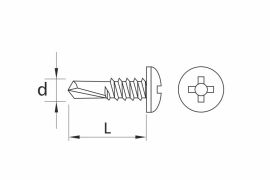 Self drilling screws, pan head