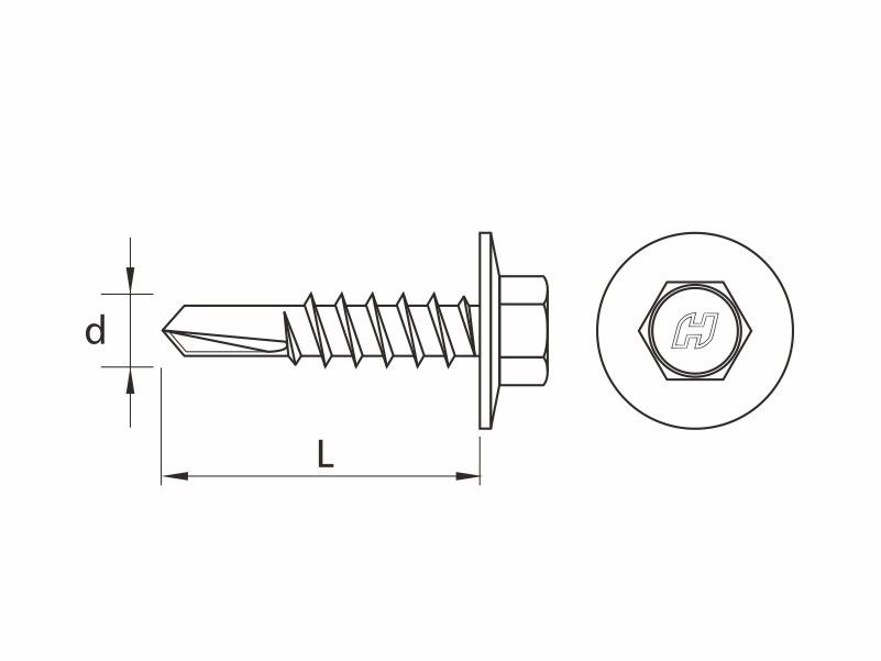 DRILLER® self drilling flange head screws, with anticorrosive coating