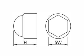 Plastic cover caps for hexagon bolt nuts