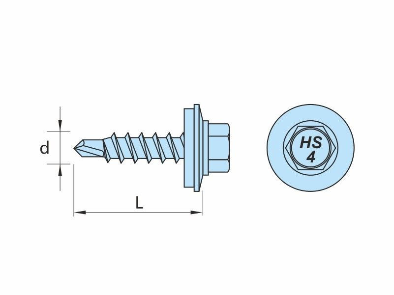 DRILLER® stitching screws for steel sheets overlapping, AISI 410 stainless steel