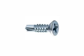 Self drilling window screws, without ribs, flat head