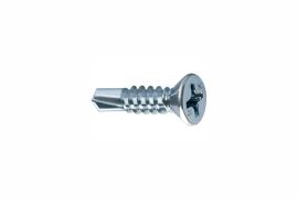 Self drilling window screws, with ribs, flat head