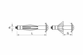 Hollow wall steel anchor with screw