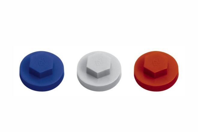 Plastic caps for hex washer head screws