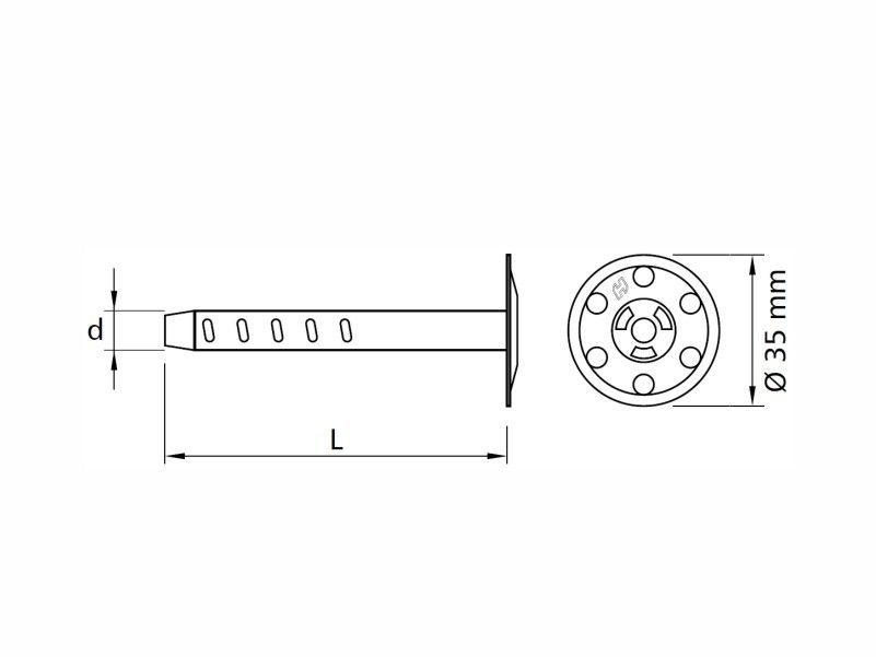 Metal facade thermal insulation fixing