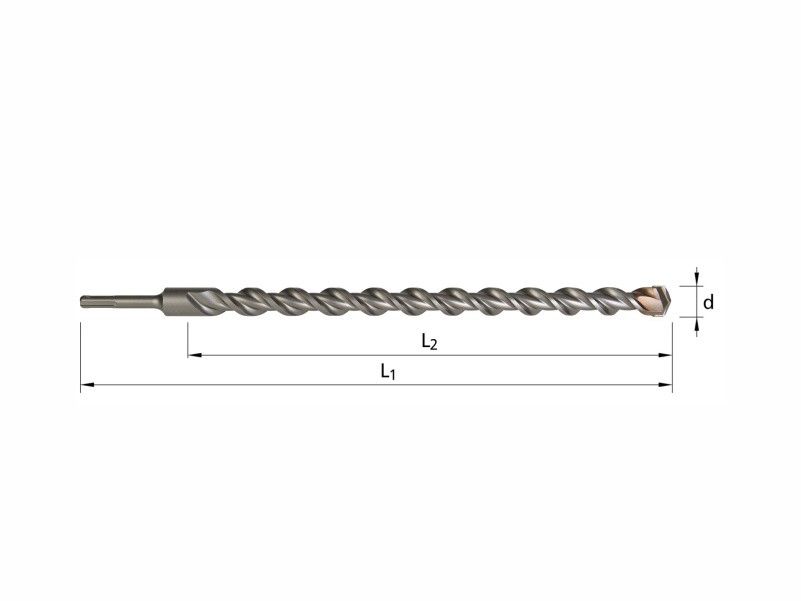 SDS-PLUS hammer drill bits, two cutting edges