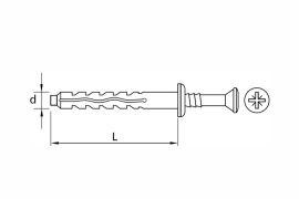 Nail plugs with mushroom head for hammer fixing, Ø 6 mm polypropylene plug