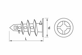 Drywall light fixing, 38 mm plug without screw