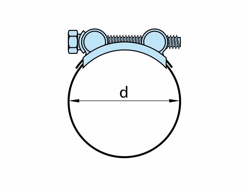 Robust hose clamps W4 for high-tension hoses, AISI 304 stainless steel