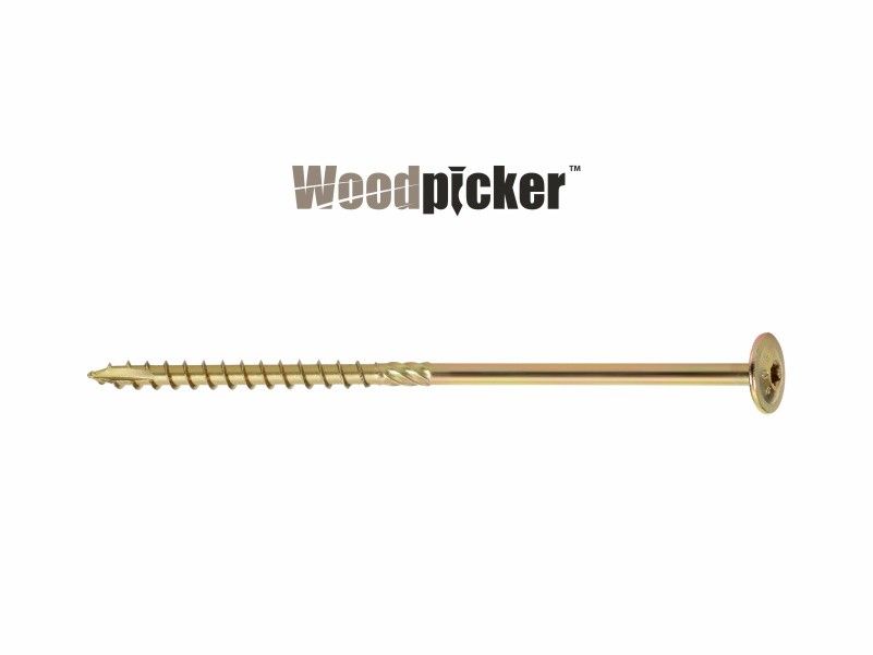 Woodpicker™ carpentry screws for structural connections of wooden elements, wafer head