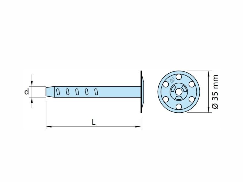 AISI 304 (A2) stainless steel facade thermal insulation fixing