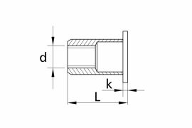 Flat head rivet nuts