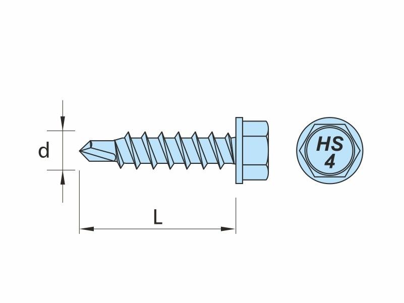 DRILLER® stitching screws for steel sheets overlapping, AISI 410 stainless steel