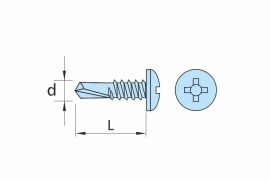 Self drilling screws, pan head, AISI 410 stainless steel