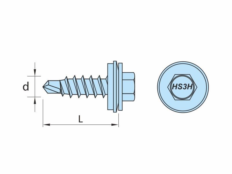 DRILLER® stitching screws for steel sheets overlapping, AISI 304-TS stainless steel