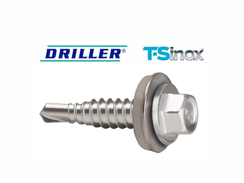 DRILLER® stitching screws for steel sheets overlapping, AISI 304-TS stainless steel