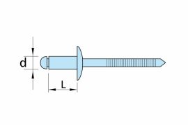 Stainless steel blind rivets, AISI 304