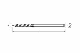 Woodpicker™ carpentry screws for structural connections of wooden elements, flat countersunk head