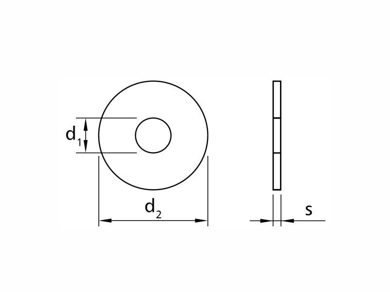 Enlarged washers DIN9021, HV 140 and HV 200 steel