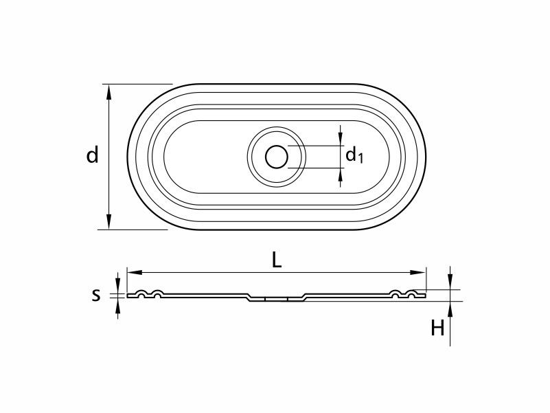 Flat oval steel washers 40×82