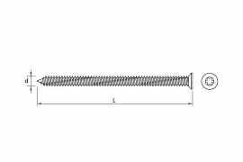 Concrete frame fixing screws, flat head