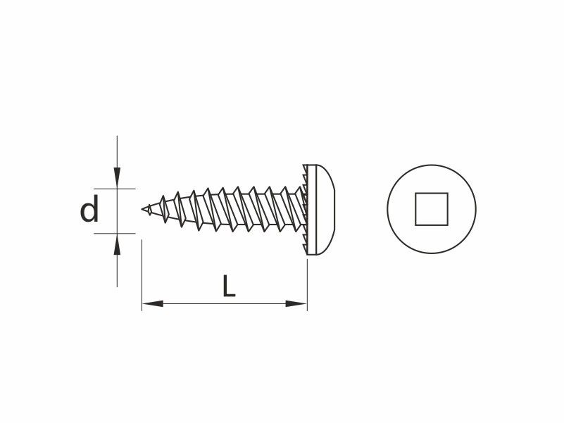 Self tapping screws, pan head with serration