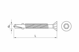 Self drilling screws with wings, full thread, with anticorrosive coating