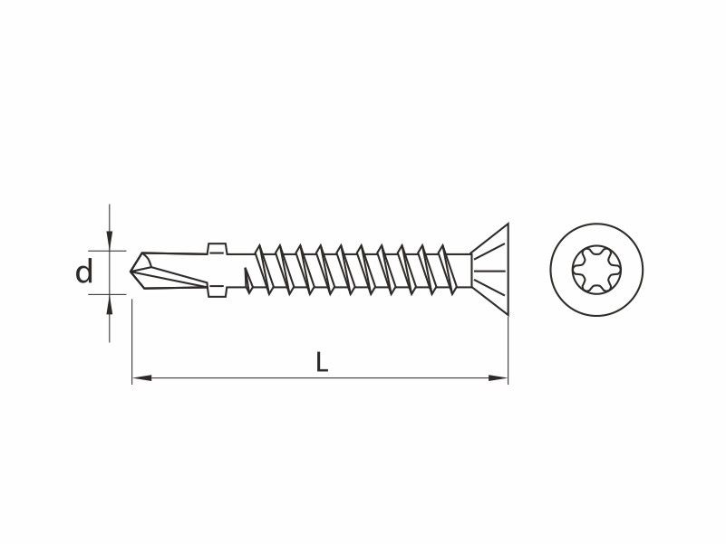 Self drilling screws with wings, full thread