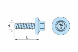 DRILLER® self tapping screws for facades, blunt point, AISI 304 (A2) stainless steel