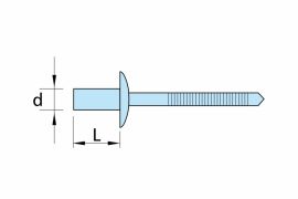 Closed end stainless steel blind rivets, AISI 316 (A4)