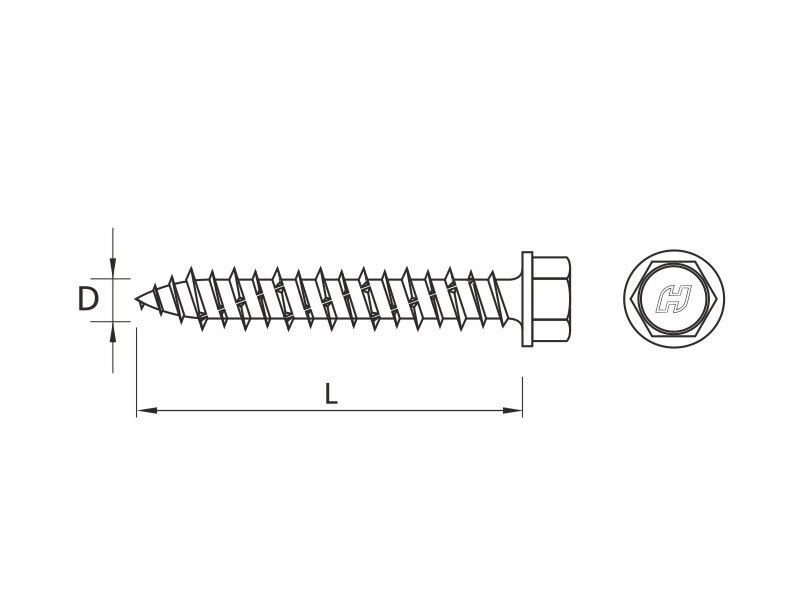 DRILLER® self tapping screws for fixing of supporting units onto concrete substructure, with anticorrosive coating