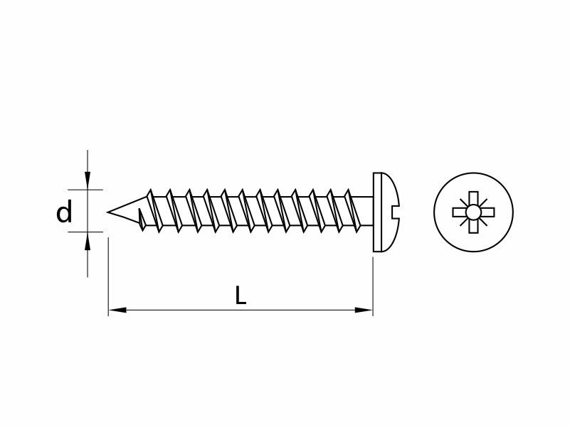 Chipboard screws, pan head