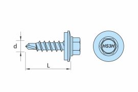 DRILLER® stitching screws for steel sheets overlapping, AISI 304-TS stainless steel