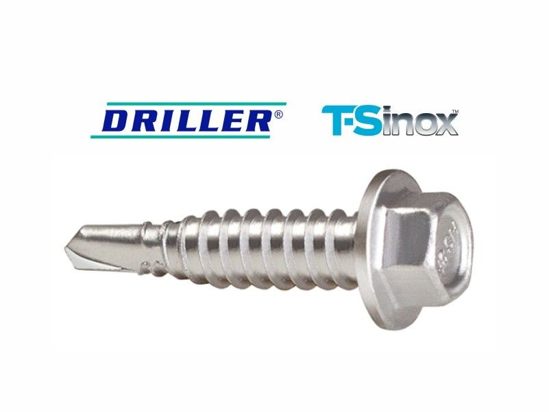 DRILLER® stitching screws for steel sheets overlapping, AISI 304-TS stainless steel