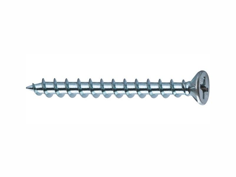 Self tapping screws for window fittings, with ribs, flat head