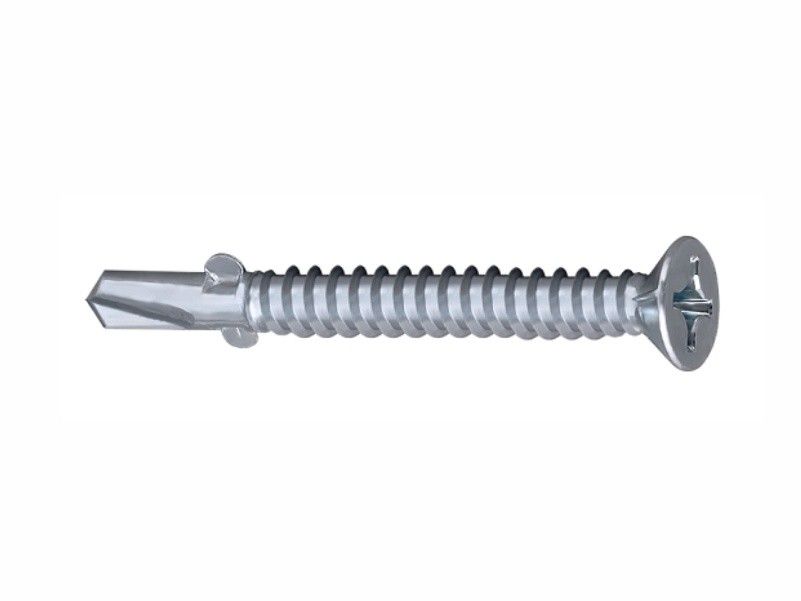 Self drilling screws with wings, full thread