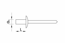 Closed end aluminium-steel blind rivets