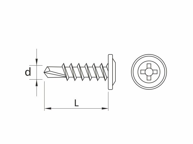 Self drilling screws, flat wafer head