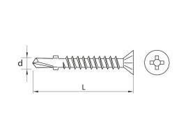 Self drilling screws with wings, full thread